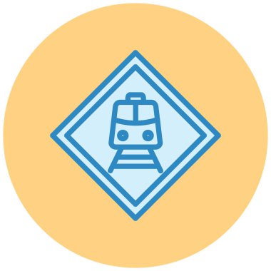 Bir tren simgesinin vektör illüstrasyonu