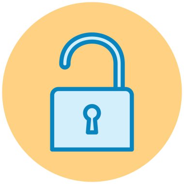 Asma kilit. Web simgesi basit illüstrasyon