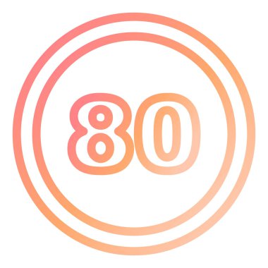 Sekiz numara, basit simge, vektör illüstrasyonu