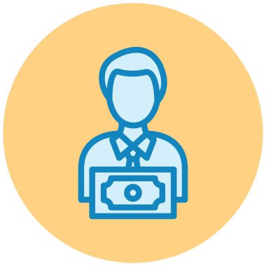 Paralı adam. Web simgesi basit illüstrasyon