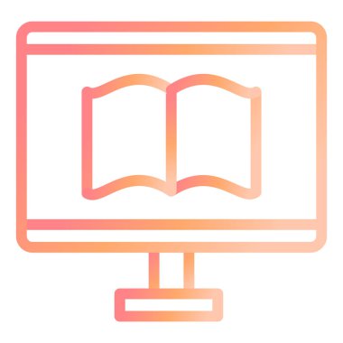 Çevrimiçi Kütüphane. Web simgesi basit illüstrasyon 