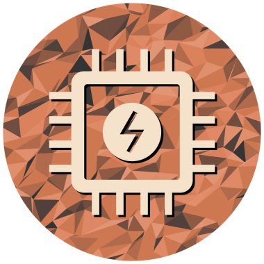 Bir bilgisayar çipinin düz tasarımının vektör çizimi