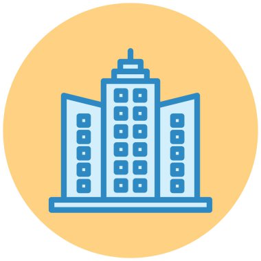 Bina. Web simgesi basit illüstrasyon