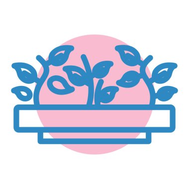 bitki simgesi vektörü. İnce çizgi işareti. izole edilmiş sınır sembolü çizimi