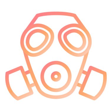 Gaz maskesi simgesi. Web için solunum vektörü simgelerinin özet çizimi