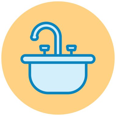 Banyo. Web simgesi basit illüstrasyon