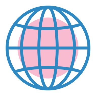 Dünya ikonu. Web için dünya gezegen vektör simgelerinin basit çizimi