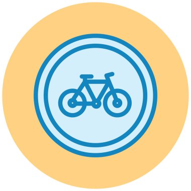 bisiklet yolu simgesi, vektör illüstrasyonu