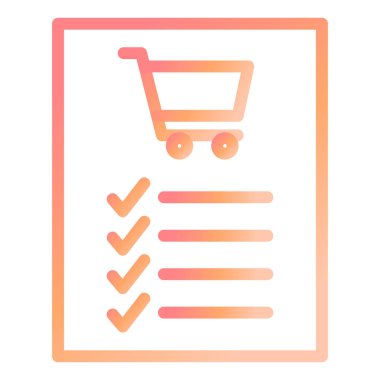 Alışveriş listesi. Web simgesi basit illüstrasyon 