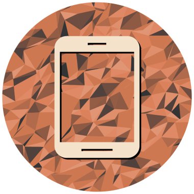 Soyut geometrik arka plana sahip akıllı telefon. vektör illüstrasyonu.