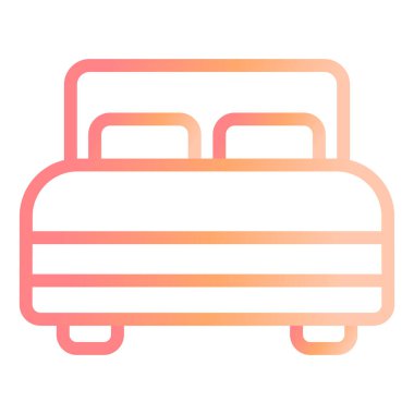 Çift kişilik yatak. Web simgesi basit illüstrasyon 