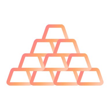 Beyaz arkaplanda altın külçeleri simgesi. vektör illüstrasyonu