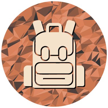 sırt çantası simgesi, vektör illüstrasyonu