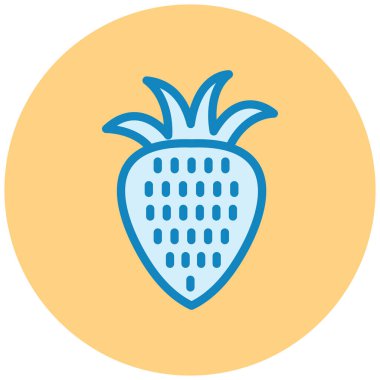 Çilekli. Web simgesi basit illüstrasyon