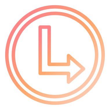 Sağ aşağı ok simgesi vektör illüstrasyonu