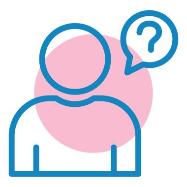 Soru Web simgesi olan adam basit bir illüstrasyon