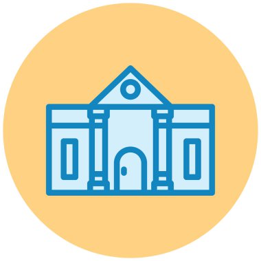 Üniversite kütüphanesi. Basit resimleme