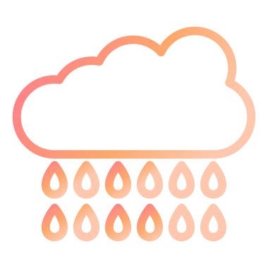 Yağmur yağıyor. Web simgesi basit illüstrasyon