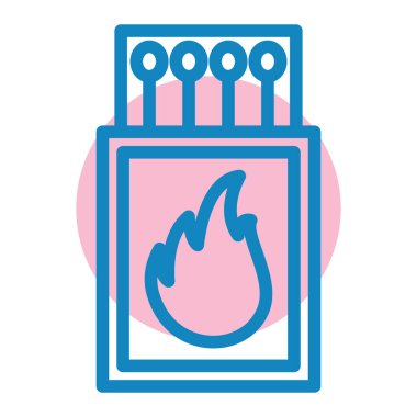 Kibrit. Web simgesi basit illüstrasyon