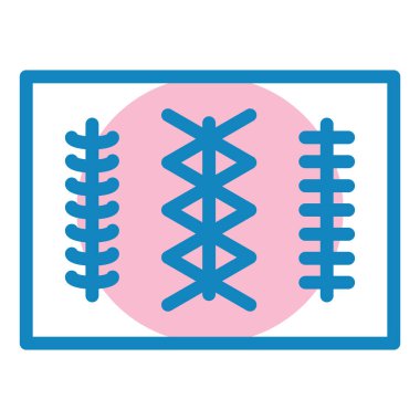 Dikiş süreci simgesi, vektör illüstrasyonu basit tasarım