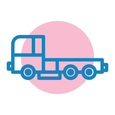 Teslimat kamyonu ikon vektörü. İnce çizgi işareti. izole edilmiş sınır sembolü çizimi