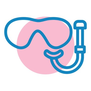 Dalış maskesi ikon vektörü. Dalgıç işareti var. izole edilmiş sınır sembolü çizimi