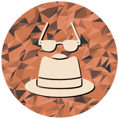 Şapka ve güneş gözlüğü ikonu. vektör illüstrasyonu