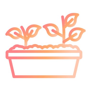 Saksılı bitki simge vektör çizim