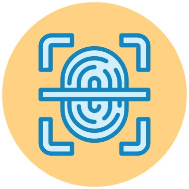 Parmak izi. Web simgesi basit illüstrasyon