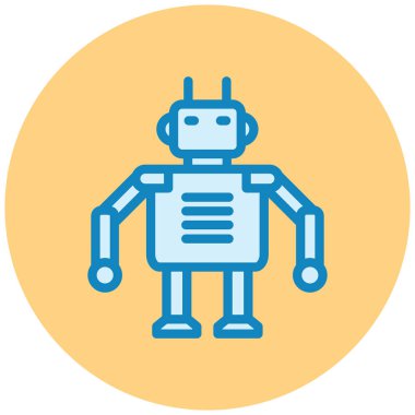 robot. Web simgesi basit illüstrasyon