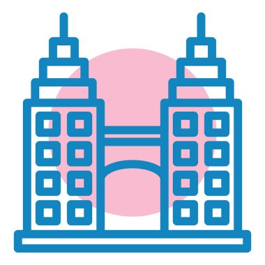 Bina. Web simgesi basit illüstrasyon