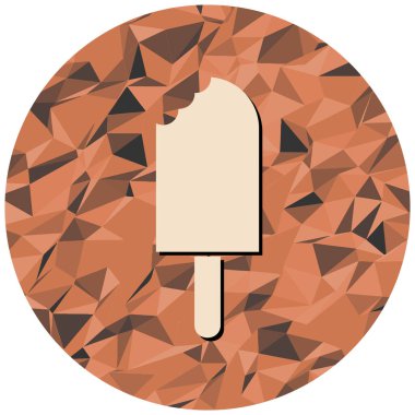 Dondurma ikonu. Web için çikolatalı dondurma vektör simgelerinin düz çizimi