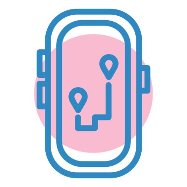 GPS simgesi olan telefon, vektör illüstrasyonu basit tasarım