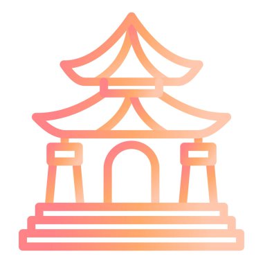 Memorial Hall binası. Web simgesi basit tasarım