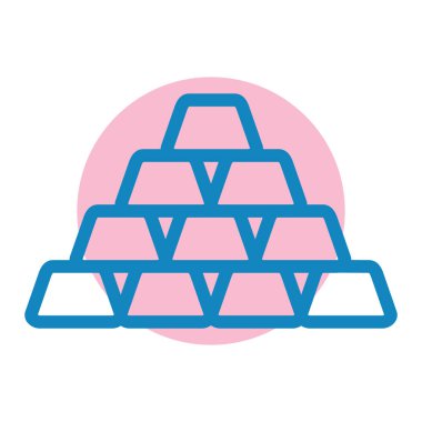 altın çubuklar düz simge, vektör illüstrasyonu