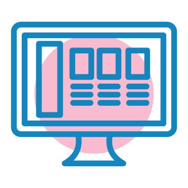 LCD ekran simgesi. Web için izleyici vektör simgelerinin özet çizimi