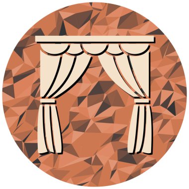 beyaz arkaplanda izole edilmiş çizgi film tarzında perde simgesi. vektör illüstrasyonu