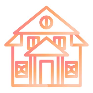 Bungalov. Web simgesi basit illüstrasyon