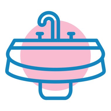 Banyo. Web simgesi basit illüstrasyon