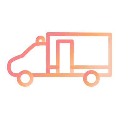 Ambulans. Web simgesi basit illüstrasyon