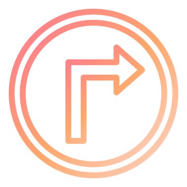 Yukarı Sağ simge vektör illüstrasyonu