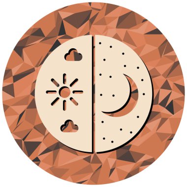 Gezegen levhasının yuvarlak bir simgesinin vektör çizimi