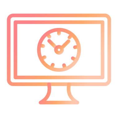 Ekran simgesi vektör illüstrasyonundaki saat