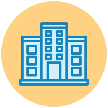 Bina. Web simgesi basit illüstrasyon