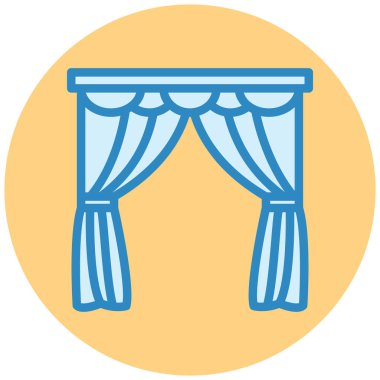 Perdeler. Web simgesi basit illüstrasyon