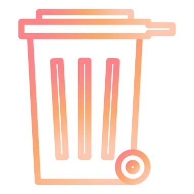 Çöp kutusu simgesi, vektör illüstrasyonu