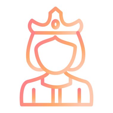 Kadın. Web simgesi basit illüstrasyon