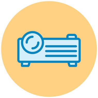 Projektör simgesi, vektör illüstrasyonu basit tasarım