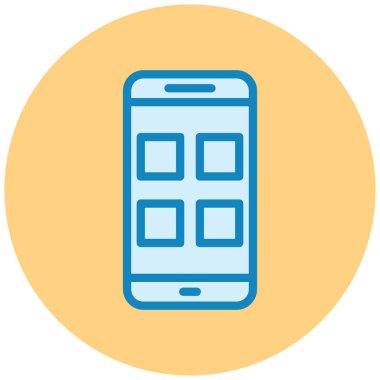 Cep telefonu. Web simgesi basit illüstrasyon