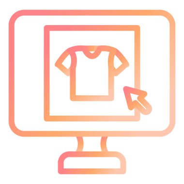 İnternetten alışveriş. Web simgesi basit illüstrasyon 